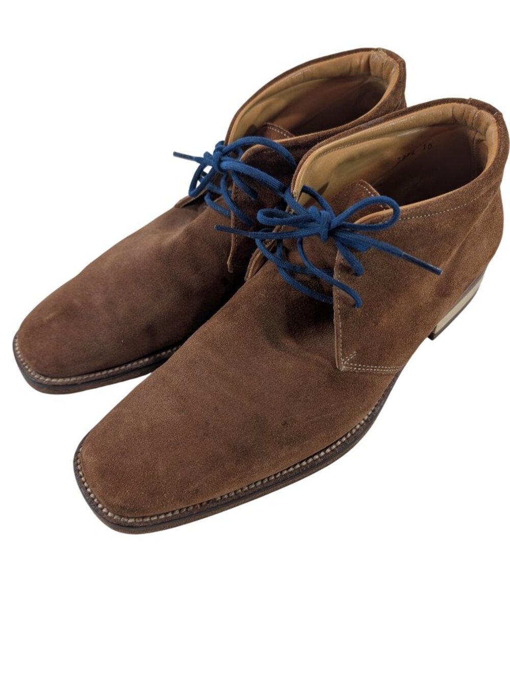 Gordon Rush Tan Suede Leather Chukka Boots Made in Italy Square‎ Toe Men’s Sz 10